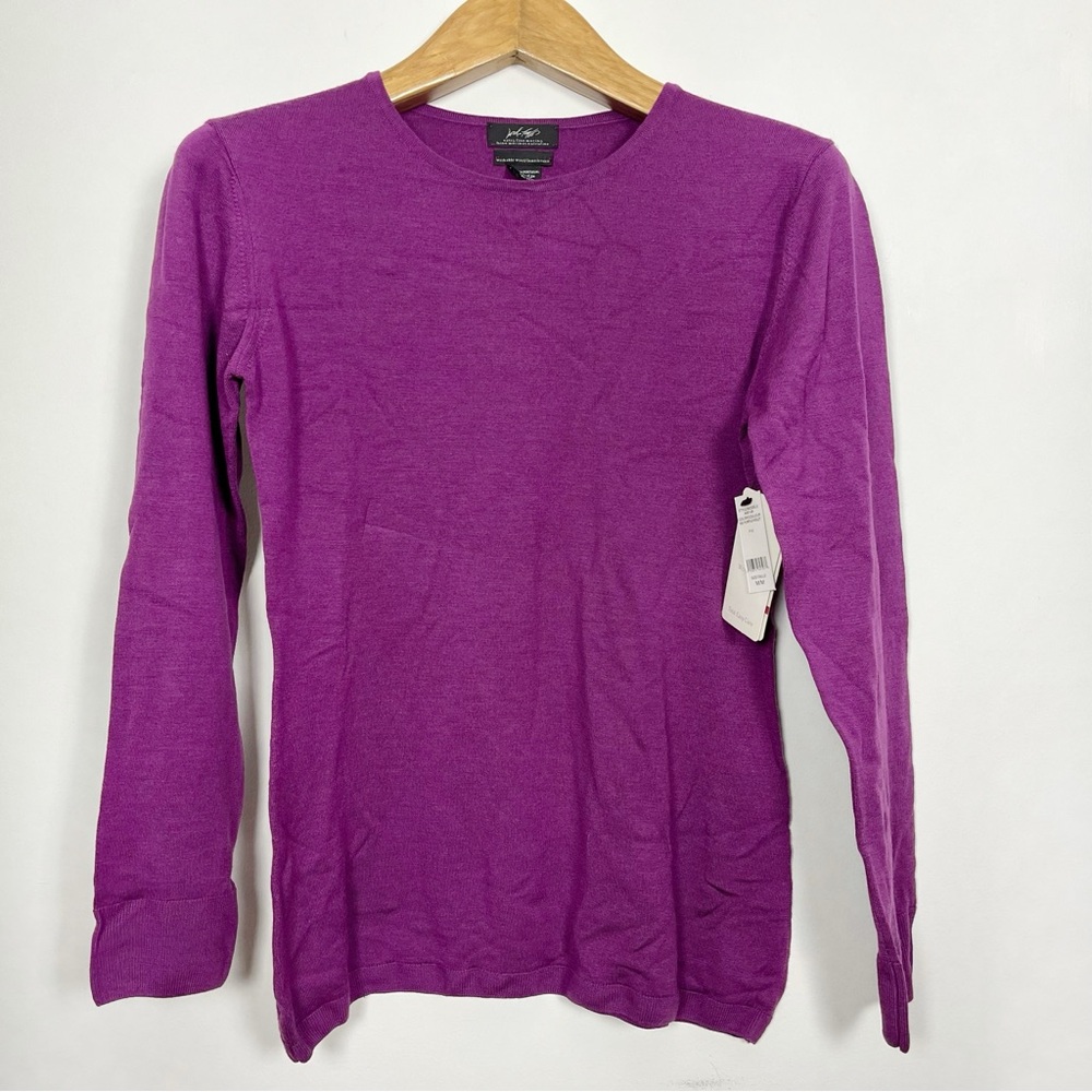 Lord & Taylor Women's Crew Neck Sweater in Bright Purple NWOT